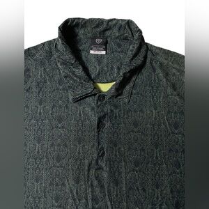 VTG Nike Golf Abstract Golf Polo Shirt Men’s Large Green Dri fit UV Spandex